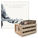 Crosley Record Storage Crate & Eric Clapton Slowhand 35th Anniversary - Vinyl Album Bundle