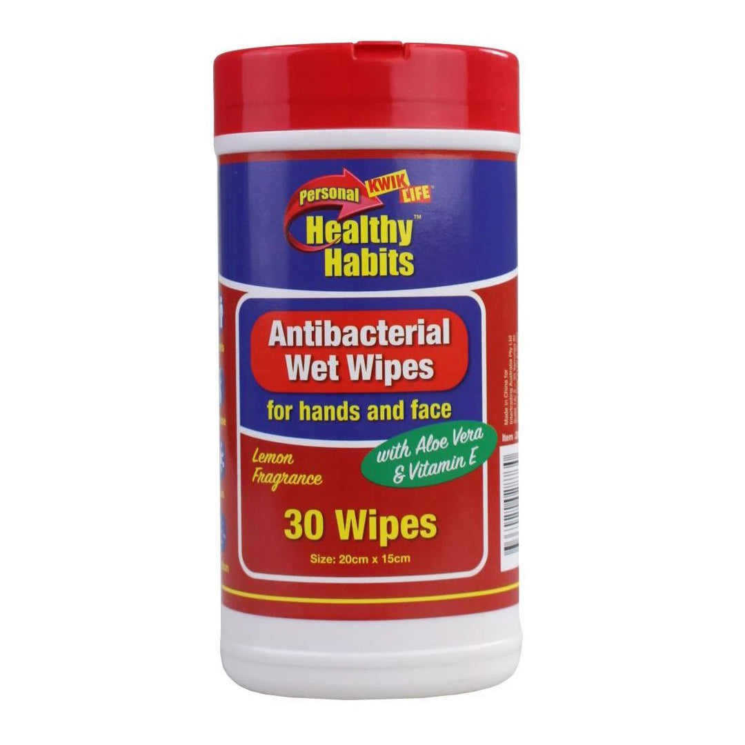 Kwik Life Anti Bacterial Wet Wipes - 30 Pack