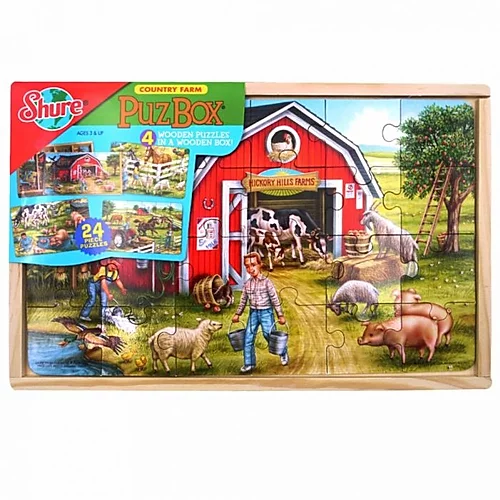 Shure 4 in 1 Wooden Puzzle Box