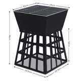 Wallaroo Outdoor Fire Pit for BBQ, Grilling, Cooking, Camping- Portable Brazier with Reversible