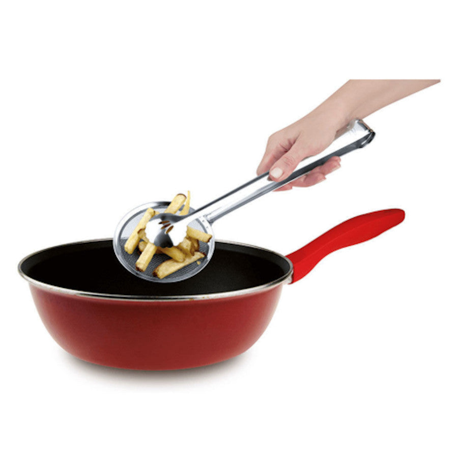 Strainer Tongs w/ Oil Drain Mesh By | GENIETTI