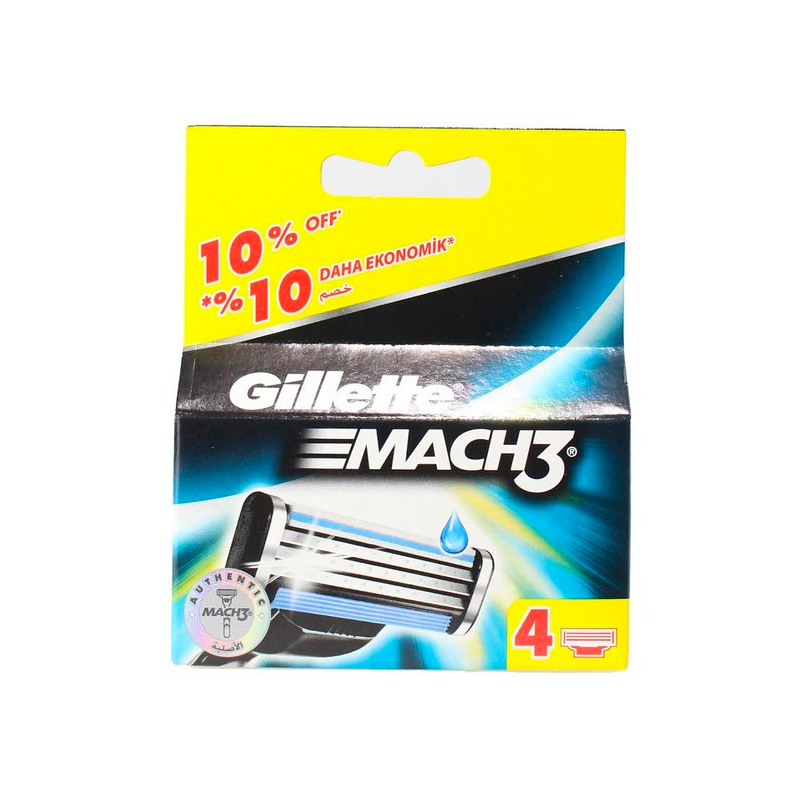 Gillette Mach 3 Men Beard Shaving Cartridges 4PK