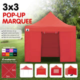 Gazebo Tent Marquee 3x3 PopUp Outdoor Wallaroo Red