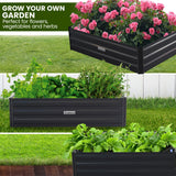 Wallaroo Garden Bed 120 x 60 x 30cm Galvanized Steel - Black