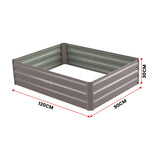 Wallaroo Garden Bed 120 x 90 x 30cm Galvanized Steel - Grey