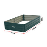 Wallaroo Garden Bed 150 x 90 x 30cm Galvanized Steel - Green