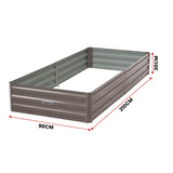 Wallaroo Garden Bed 210 x 90 x 30cm Galvanized Steel - Grey