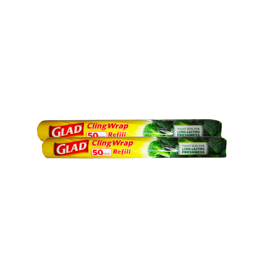 2 x Glad Wrap Refill 50m (EasyCut Dispenser)