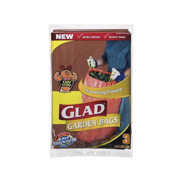 2 x Glad Drawstring Closure Garden Bags 3 Pack Extra Large