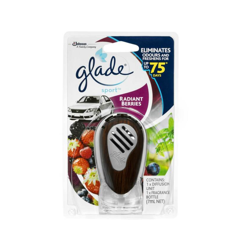 2 Pack x Glade Sport Radiant Berries Car Air Freshener 7ml