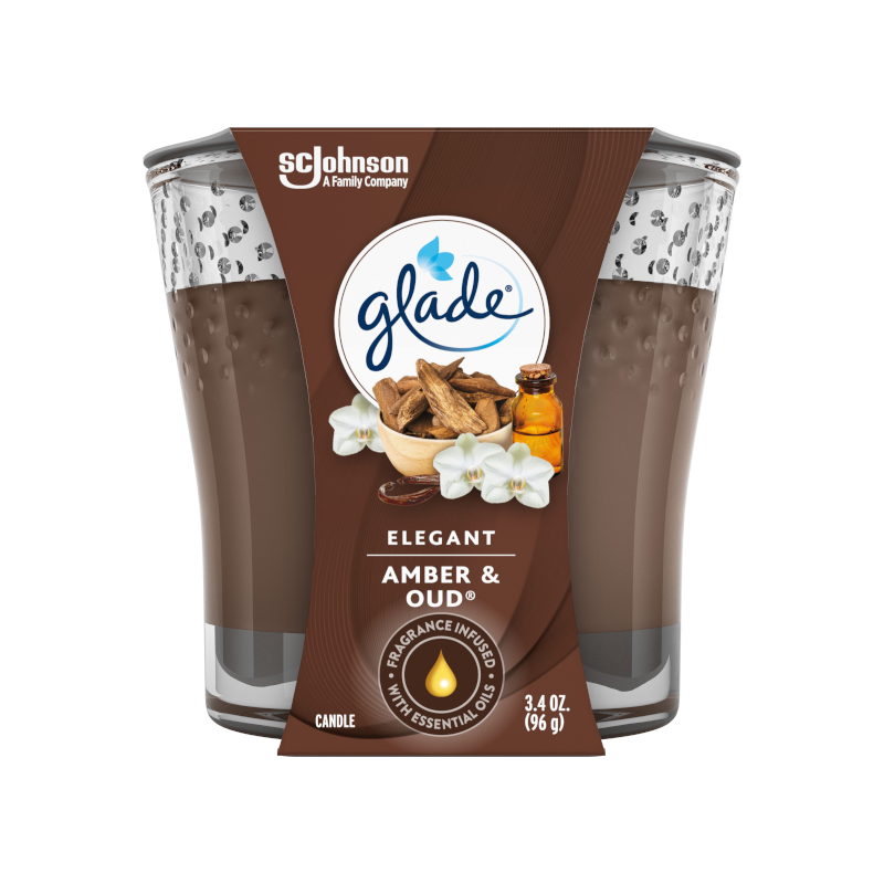 Glade Candle - Elegant Amber & Oud 96g