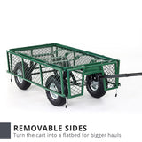 Garden Cart with Mesh Liner Lawn Folding Trolley