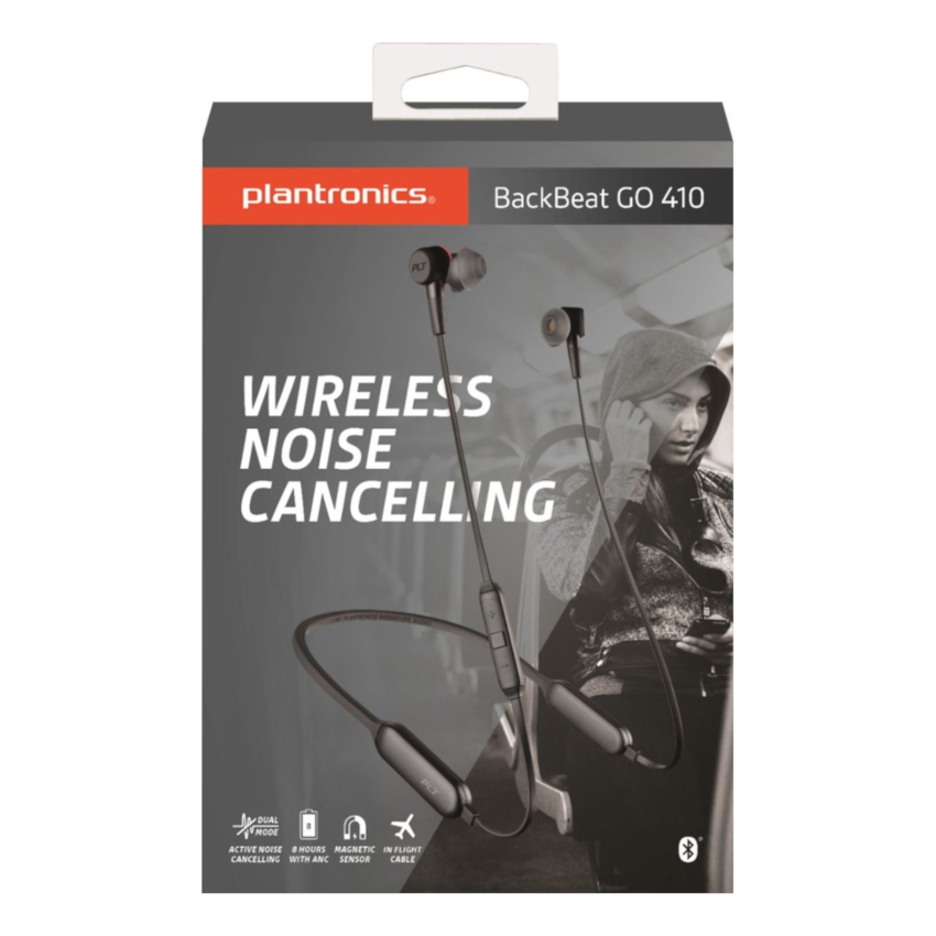 Plantronics BackBeat GO 410 Wireless Noise Canceling In-Ear Headphones - Black