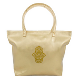 Dilly's Collection's Leather 'Good Luck' Handbag - Metallic Gold