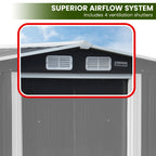 Wallaroo Garden Shed with Semi-Close Storage 6*8FT - Black