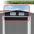Wallaroo Garden Shed with Semi-Closed Storage 10*8FT - Black
