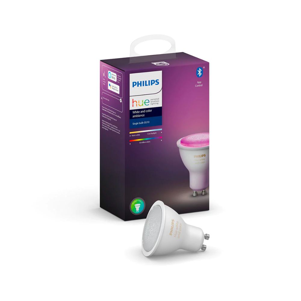 Philips Hue 5.7W 350lm GU10 Smart Downlight Bulb White & Colour Ambiance