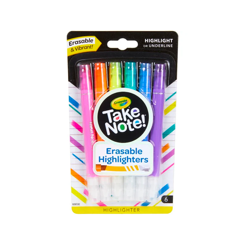 Crayola Take Note! Erasable Highlighters 6-Pack