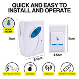 Wireless Door Bell With Digital Remote - 36 Different Melodies