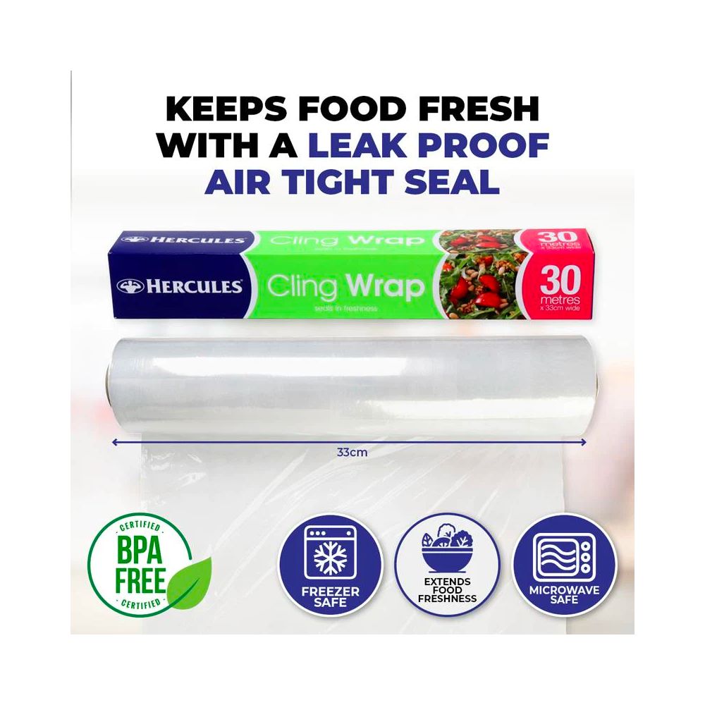 4 Pack x Hercules Cling Wrap 30m x 33cm