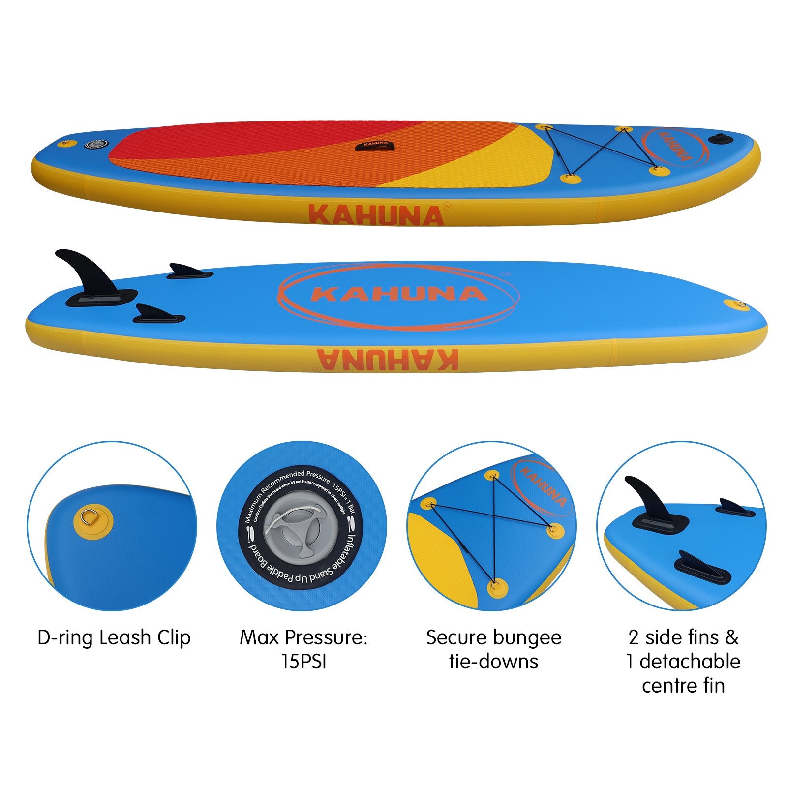 Kahuna Hana Inflatable Stand Up Paddle Board 10FT w/ iSUP Accessories