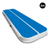 6m x 2m Air Track Gymnastics Mat Tumbling Exercise - Blue White