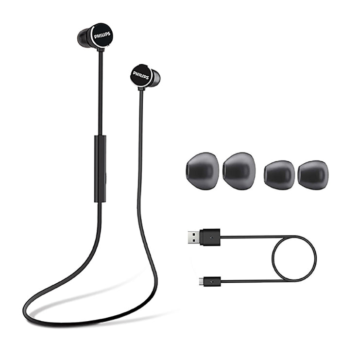 Philips Upbeat Earphones with Microphone - Black