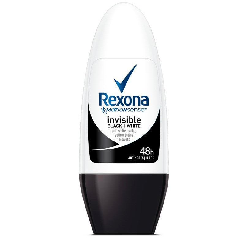 6 Pack x Rexona Women Invisible Black+White Roll On Deodorant 50ml