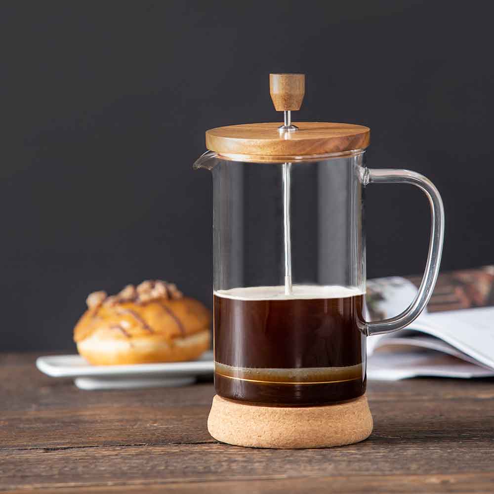 Leaf & Bean Naples Coffee Plunger with Cork Base - 900ml