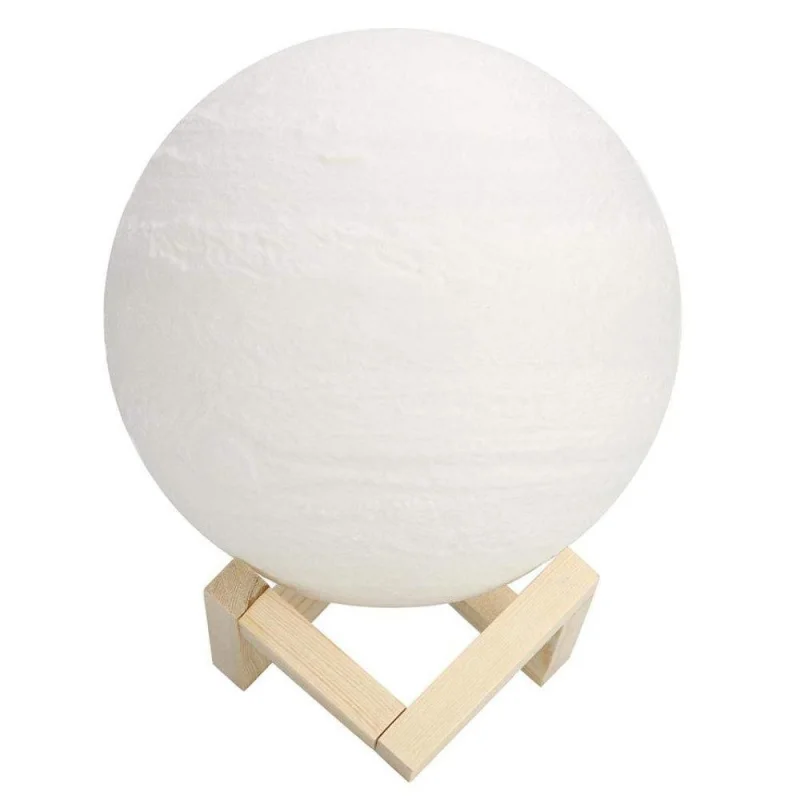 3D Textured LED Lamp W/ Wooden Stand - Jupiter