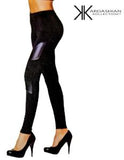 Kardashian Kollection Leggings - Leather Look Insert