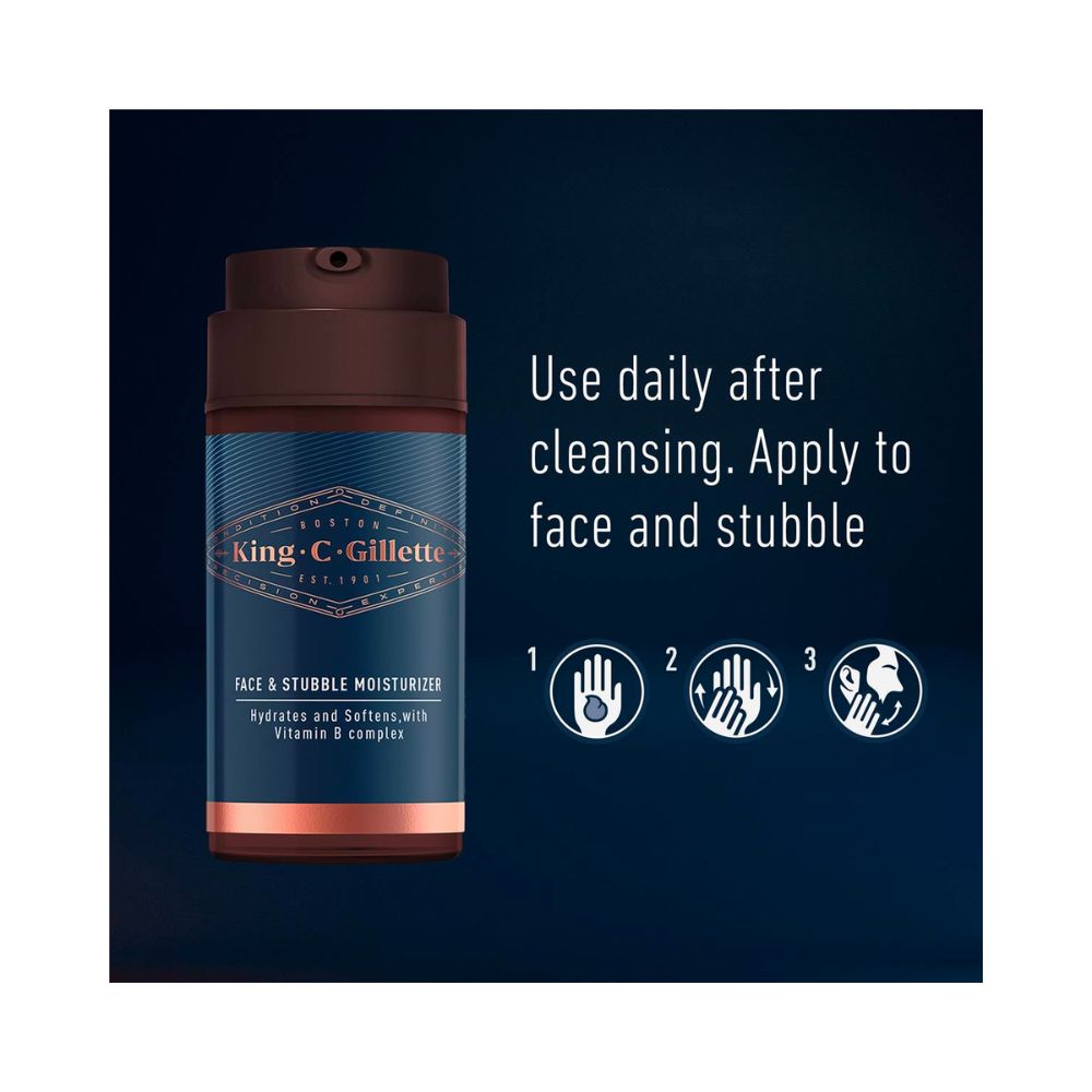King C Gillette Face & Stubble Moisturiser - 100ml