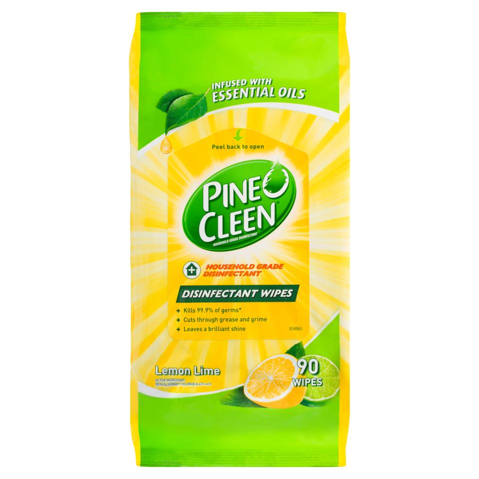Pine O Cleen Household Grade Wipes Lemon Lime - 90 Pack