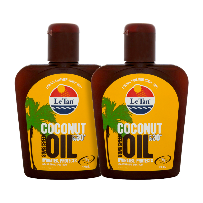 2 Pack x Le Tan Coconut Oil SPF30+ Sunscreen 125mL