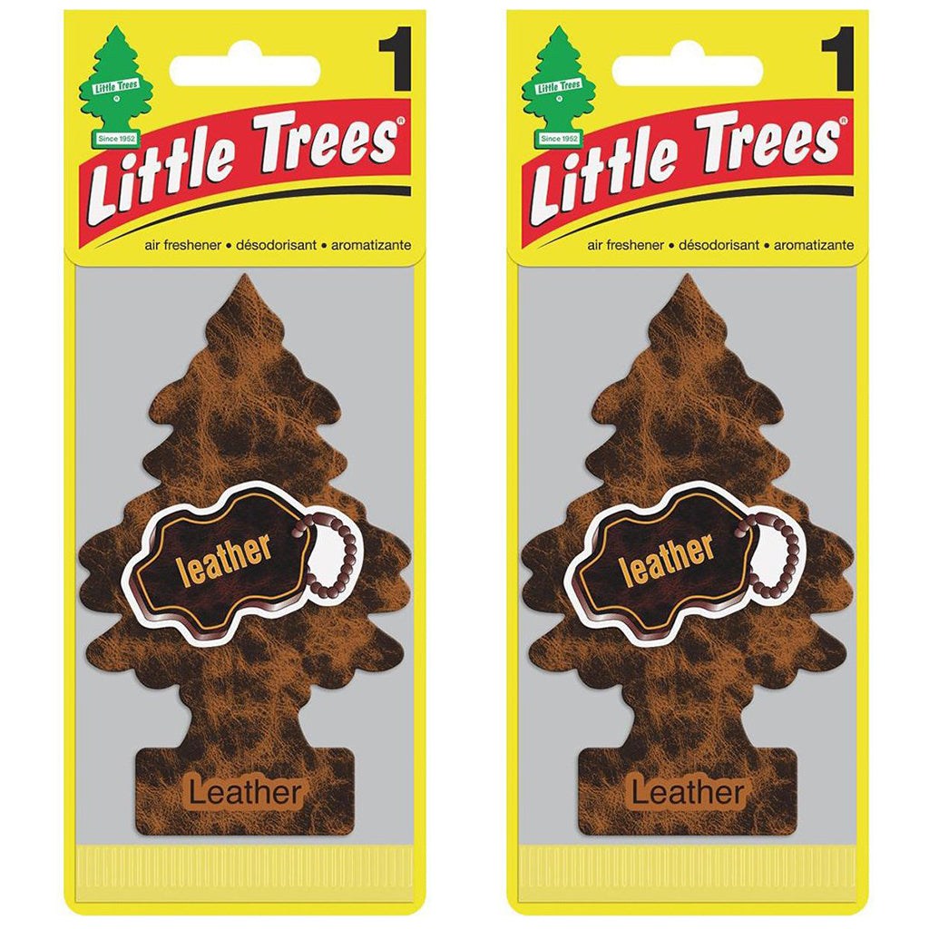 2 Pack x Little Trees Air Freshener - Leather