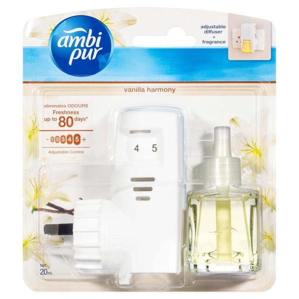 Ambi Pur Plug-In Electric Adjustable Diffuser + Fragrance - Vanilla Ha ...