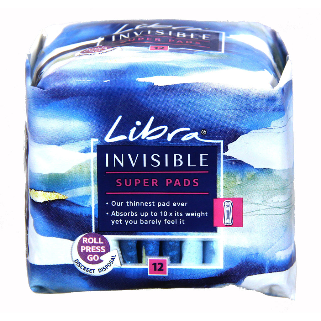 Libra Invisible Super Pads No Wings 12 Pack