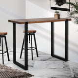 High Bar Table Industrial Pub Table Solid Wood Kitchen Cafe Office