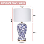 Sarantino Table Lamp Ceramic Floral Base Cotton Drum Shade