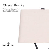 Sarantino Metal Table Lamp Rectangular Shade X Stand