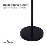 Sarantino Height-Adjustable Metal Floor Lamp Matte Black