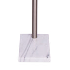 Sarantino 3-Light Metal Arc Floor Lamp - Nickel & Marble Finish