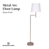 Sarantino Nickel Metal Arc Floor Lamp