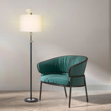 Sarantino Metal Floor Lamp with Cream Drum Shade