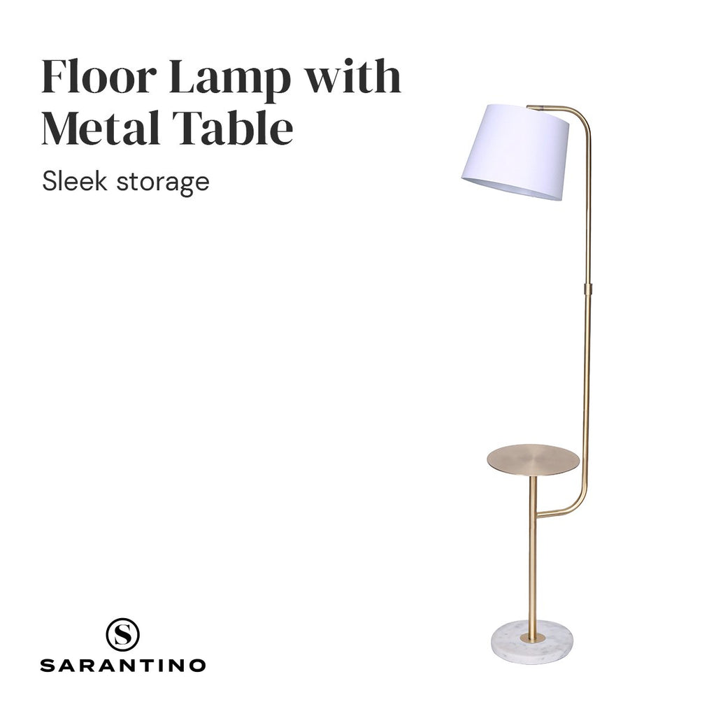Sarantino Floor Lamp with Metal End Table