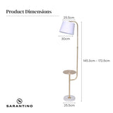 Sarantino Floor Lamp with Metal End Table