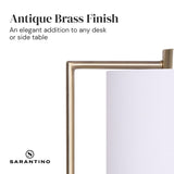 Sarantino Metal Task Lamp with USB Charging Port Antique Brass Finish