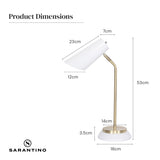 Sarantino White/Brass Table Lamp