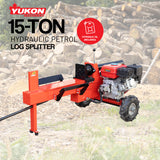 Yukon Petrol Log Splitter Wood Cutter 15 Ton