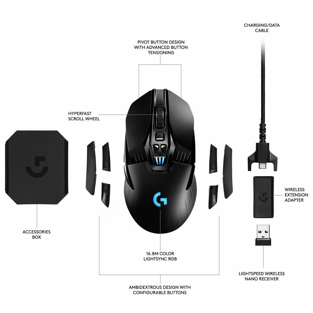 Logitech G903 Hero 16K Wireless Gaming Mouse